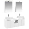 vidaXL Juego de Muebles de Ba&ntilde;o 5 uds. Blanco Madera de ingenier&iacute;a