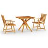 vidaXL Juego de comedor de jard&iacute;n 3 piezas madera maciza de acacia