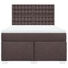vidaXL Cama box spring con colch&oacute;n tela marr&oacute;n oscuro 140x200 cm