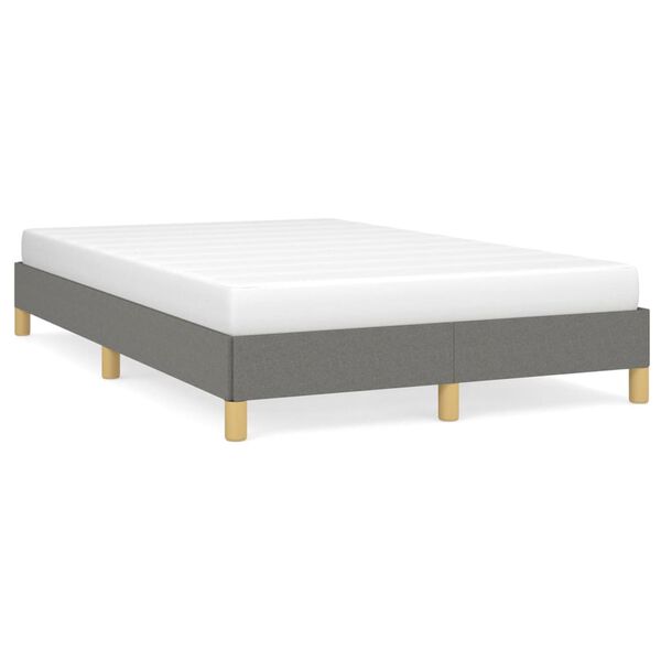 vidaXL Estructura de cama sin colch&oacute;n tela gris oscuro 120x200 cm
