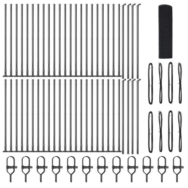 vidaXL Poste de Valla Gris 100 x 0,8 m (malla de 16 x 16 mm)