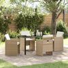 vidaXL Conjunto de Comedor de Jard&iacute;n 5 pcs Beige rat&aacute;n sint&eacute;tico
