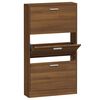 vidaXL Zapatero madera contrachapada marr&oacute;n roble 59x17x108 cm