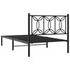 vidaXL Estructura cama sin colch&oacute;n con cabecero metal negro 100x190 cm