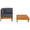 vidaXL Muebles de jardín 2 pzas cojines madera acacia gris oscuro