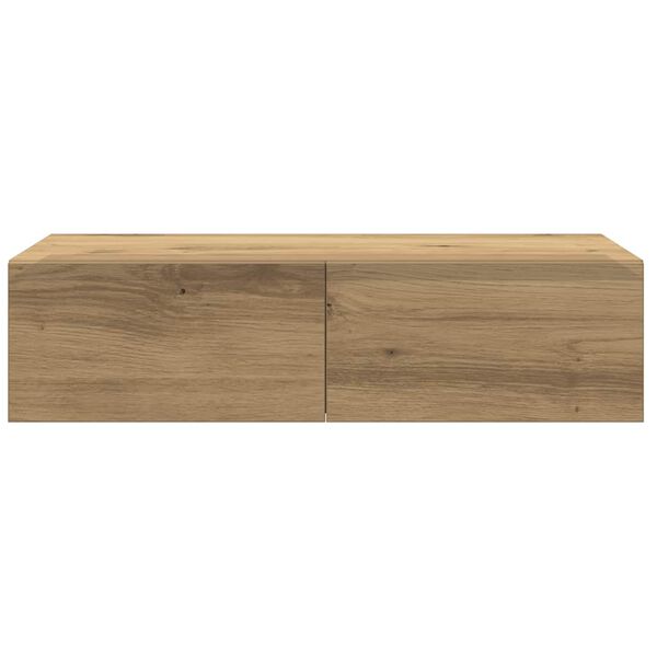 vidaXL Estante de pared cajones madera contrachapada roble artesanal