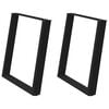 vidaXL Patas para mesa de comedor en forma de U (2 unidades), color negro, 80 x (72-73) cm, acero