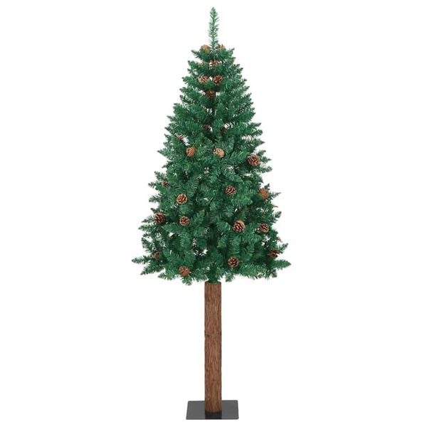 vidaXL &Aacute;rbol de Navidad Delgado con 300 LED con soporte Verde 210 cm