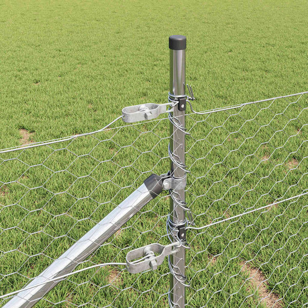 vidaXL Poste de Valla Plateado 50 x 1 m (malla de 36 mm) Acero