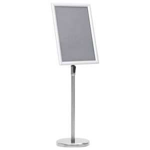 vidaXL Soporte de pie para carteles A3 aleaci&oacute;n de aluminio plateado