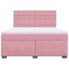 vidaXL Cama box spring con colch&oacute;n terciopelo rosa 180x200 cm