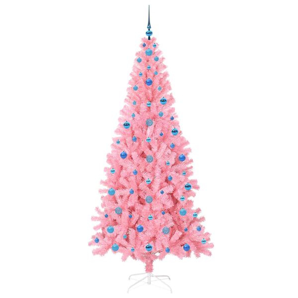 vidaXL &Aacute;rbol de Navidad con 300 LED con soporte Rosa 210 cm PVC