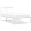vidaXL Estructura cama sin colch&oacute;n con cabecero metal blanco 90x190 cm