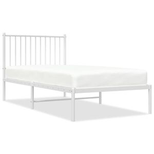 vidaXL Estructura cama sin colch&oacute;n con cabecero metal blanco 90x190 cm