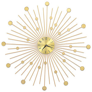vidaXL Reloj de pared de metal dorado 70 cm