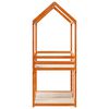 vidaXL Cama litera con techo madera maciza pino marr&oacute;n cera 90x190 cm