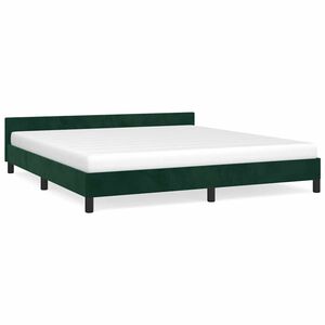 vidaXL Estructura cama sin colch&oacute;n terciopelo verde oscuro 160x200 cm