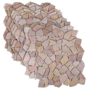 vidaXL Baldosas de Mosaico Rojo 30 x 30 cm M&aacute;rmol