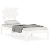 vidaXL Estructura de cama individual con cabecero madera maciza blanco