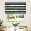 vidaXL Estor cebra negro 120x150 cm tejido ancho 115,9 cm poli&eacute;ster
