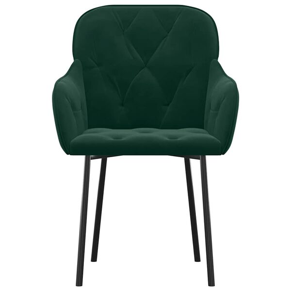 vidaXL Sillas de comedor 2 unidades terciopelo verde oscuro