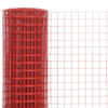 vidaXL Alambrada de gallinero acero revestimiento PVC rojo 10x0,5 m