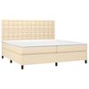 vidaXL Cama box spring con colch&oacute;n tela color crema 200x200 cm
