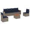 vidaXL Set de sof&aacute;s de jard&iacute;n 7 pzas con cojines rat&aacute;n sint&eacute;tico gris