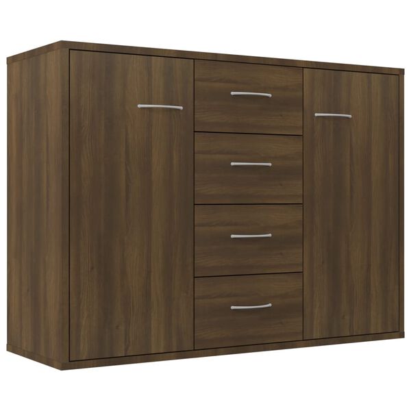 vidaXL Aparador madera contrachapada roble marrón 88x30x65 cm