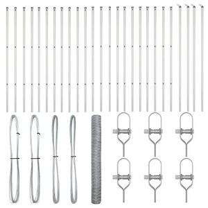 vidaXL Poste de Valla Plateado