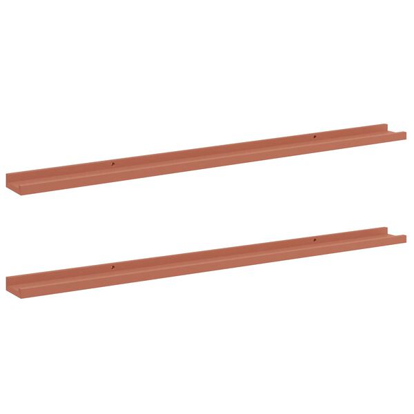 vidaXL Estante de pared 2 pcs Rojo 115 x 9 x 3 cm Madera de ingenier&iacute;a