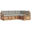 vidaXL Conjunto de sof&aacute;s de exterior 4 pcs Gris Natural y Claro