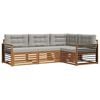 vidaXL Conjunto de sof&aacute;s de exterior 4 uds. Gris Natural y Claro