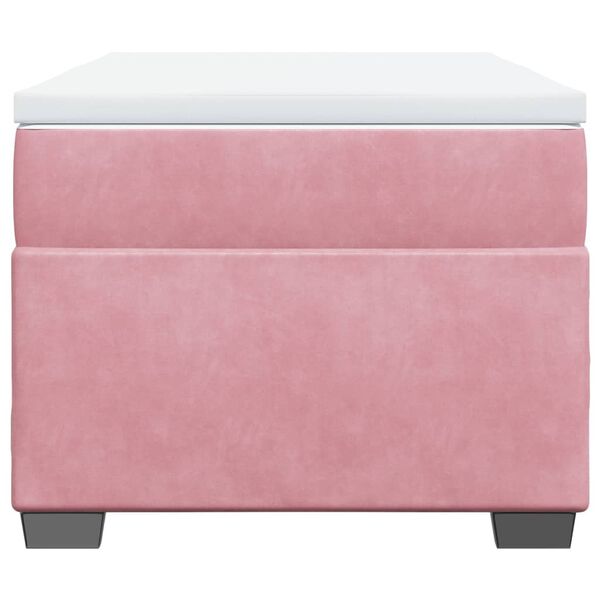 vidaXL Cama box spring con colch&oacute;n terciopelo rosa 90x190 cm