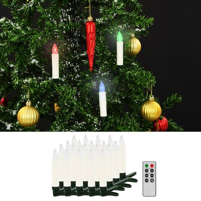vidaXL Velas LED inalámbricas de Navidad mando distancia 20 uds RGB