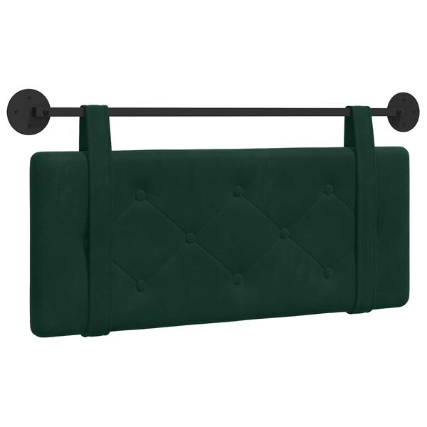 vidaXL Cabecera Colgante Verde oscuro 110 x 55 x 5 cm Terciopelo
