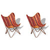 vidaXL Sillas Butterfly 2 unidades tela Chindi multicolor
