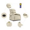 vidaXL Sillón reclinable de masaje cuero sintético crema