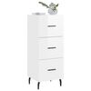 vidaXL Aparador de madera contrachapada blanco brillante 34,5x34x90 cm