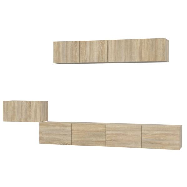 vidaXL Set de muebles para TV 5 pzas madera contrachapada roble Sonoma