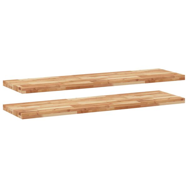 vidaXL Estante flotante 2 uds madera acacia acabado aceite 160x40x4 cm