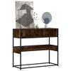 vidaXL Mesa consola de madera de ingeniería roble ahumado 90x35x80 cm