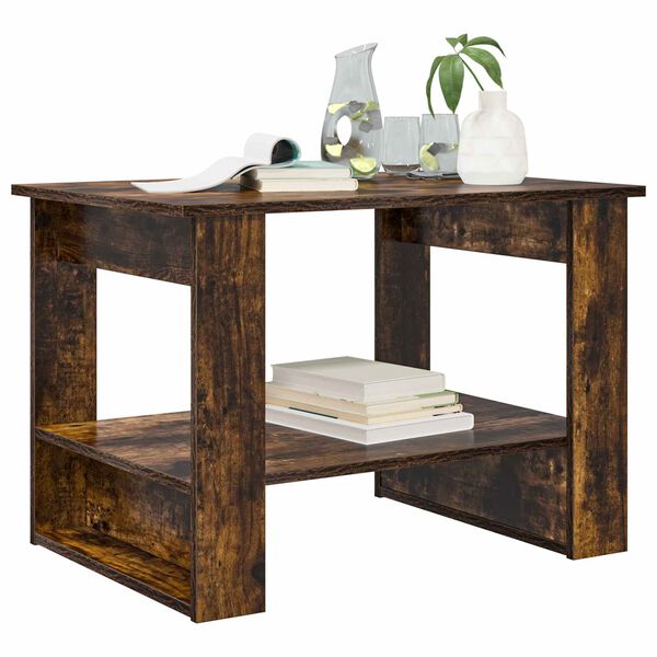 vidaXL Mesa de Caf&eacute; Roble ahumado 72 x 50 x 50 cm Madera de ingenier&iacute;a