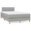 vidaXL Cama box spring con colch&oacute;n tela gris claro 120x190 cm