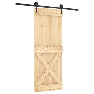 vidaXL Puerta Corredera Natural y negro 80 x 210 cm