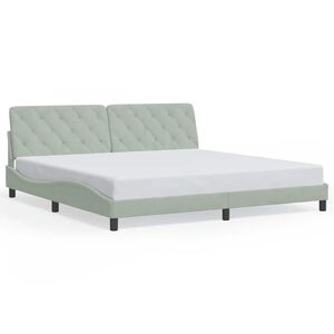 vidaXL Estructura de cama sin colch&oacute;n terciopelo gris claro 200x200 cm