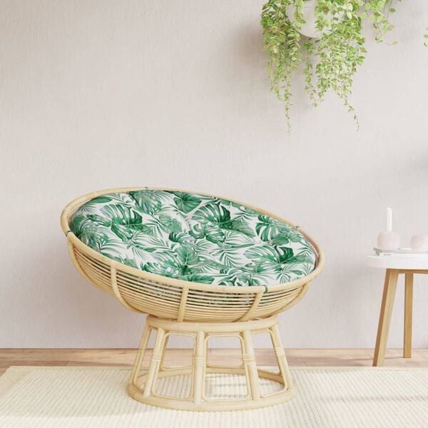 vidaXL Coj&iacute;n redondo tela Oxford estampado de hojas &Oslash; 100x11 cm