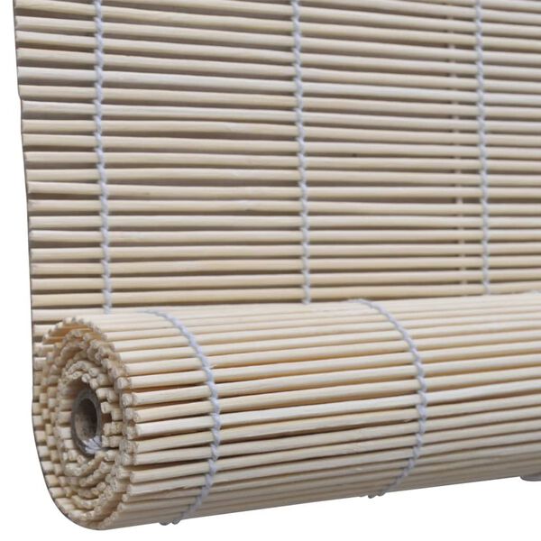 vidaXL Estor enrollable de bambú natural 2 unidades 120x160 cm