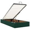 vidaXL Estructura de cama otomana con colch&oacute;n terciopelo verde oscuro
