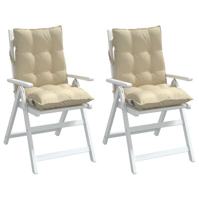 vidaXL Cojines para silla con respaldo bajo 2 uds tela Oxford beige